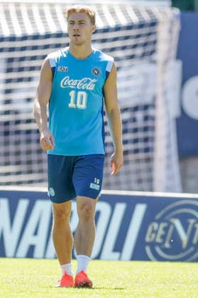 SSC Napoli preseason 2026-27 Napoli s Danish forward Rasmus Hojlund during eighth day SSC Napoli s 2026-27 preseason training camp in val di sole in Trentino, Dimaro Folgarida July, 19 2026. _BPH3214 Copyright: xAntonioxBalascox