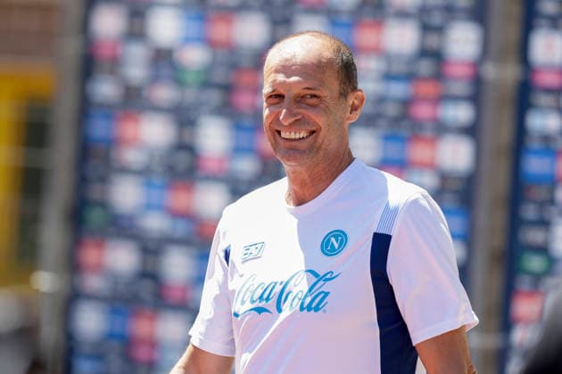 SSC Napoli preseason 2026-27 Napoli™s Italian coach Massimiliano Allegri during the presentation of the coaching staff at the eighth day SSC Napoli s 2026-27 preseason training camp in val di sole in Trentino, Dimaro Folgarida July, 19 2026. _BPH3487 Copyright: xAntonioxBalascox