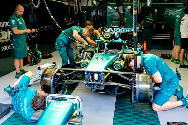 BUDAPEST - Still a lot of work to be done on the car of Formula 1 driver Lance Stroll of Aston Martin Aramco Formula 1 Team during Formula 1 Hungary at the Hungaroring circuit on July 24, 2026 in Budapest, Hungary. (Photo by DeFodi Images) - *** BUDAPEST: There is still a lot of work to be done on the car of Formula 1 driver Lance Stroll of the Aston Martin Aramco Formula 1 Team during the Formula 1 Hungarian Grand Prix at the Hungaroring circuit on July 24, 2026, in Budapest, Hungary. Photo by DeFodi Images