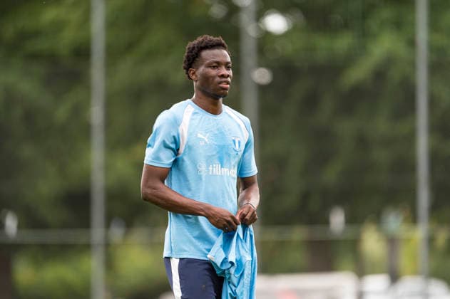 260724 Isaac Assibu under en träning med Malmö FF den 24 juli 2026 i Malmö. *** 260724 Isaac Assibu during a training session with Malmö FF on July 24, 2026, in Malmö  Copyright: CHRISTIANxÖRNBERG BB260724CO027