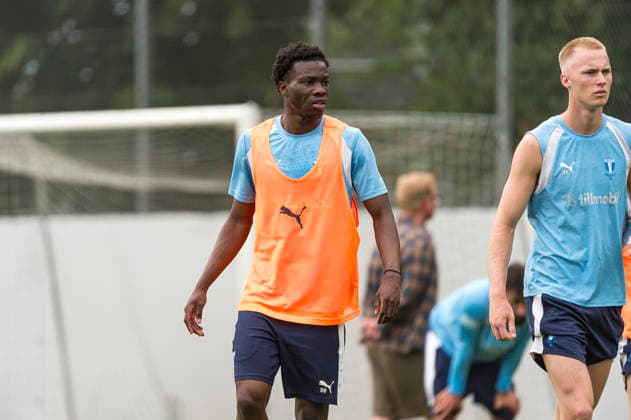 260724 Isaac Assibu under en träning med Malmö FF den 24 juli 2026 i Malmö. *** 260724 Isaac Assibu during a training session with Malmö FF on July 24, 2026, in Malmö  Copyright: CHRISTIANxÖRNBERG BB260724CO051