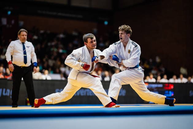 Die Finals 2026 - Ju-Jutsu, 24.07.2026 Johannes Aumüller (Team Nord - Rot) Finn Grieche (Team West - Blau) Vorrunde; Die Finals 2026 - Ju-Jutsu am 24.07.2026 in der Swiss Life Hall, Hannover *** The 2026 Ju-Jutsu Finals, July 24, 2026 Johannes Aumüller, Team North (Red); Finn Grieche, Team West (Blue); Preliminary Round The 2026 Ju-Jutsu Finals on July 24, 2026, at the Swiss Life Hall, Hanover Copyright: xBEAUTIFULxSPORTS Tonhäuserx