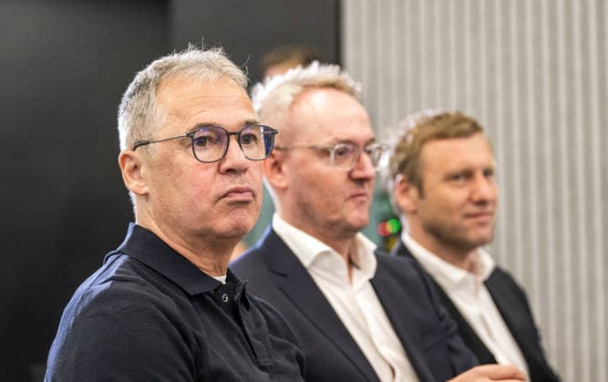 24.07.2026, xfux, Fussball DFB Deutsche Fussball Nationalmannschaft - Pressekonferenz zur Vorstellung von Juergen Jürgen Klopp als Trainer Bundestrainer, v.l. Andreas Rettig (Geschäftsführer Geschaeftsfuehrer Deutscher Fussball Bund DFB) Frankfurt am Main *** July 24, 2026, xfux, Soccer: DFB German National Soccer Team Press Conference to Introduce Jürgen Klopp as Head Coach, from left: Andreas Rettig, Managing Director of Sports, German Football Association (DFB), Frankfurt am Main