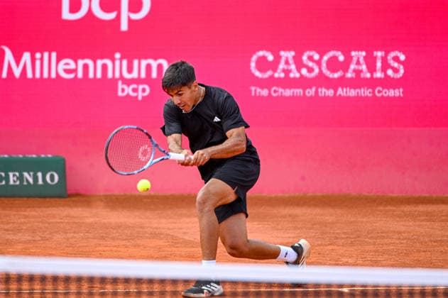 July 24, 2026, Lisbon, Lisbon, Portugal: TIAGO TORRES in action during the Quarter-finals at the Millennium Estoril Open ATP, Tennis Herren tennis tournament at Clube de Tenis do Estoril. Lisbon Portugal - ZUMAr238 20260724_zip_r238_006 Copyright: xRicardoxRochax