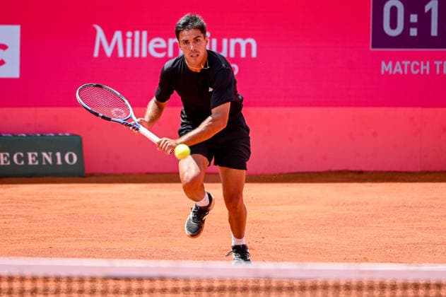 July 24, 2026, Lisbon, Lisbon, Portugal: TIAGO TORRES in action during the Quarter-finals at the Millennium Estoril Open ATP, Tennis Herren tennis tournament at Clube de Tenis do Estoril. Lisbon Portugal - ZUMAr238 20260724_zip_r238_014 Copyright: xRicardoxRochax