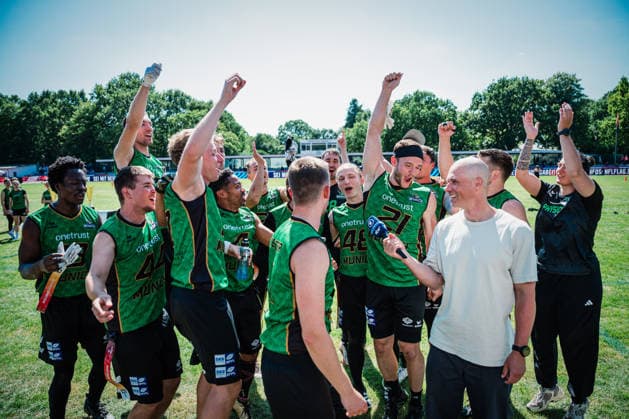 Die Finals 2026 - Flag Football, 24.07.2026 Die Munich Spatzen sind deutscher Meister; Die Finals 2026 - Flag Football, Finale am 24.07.2026 im Erika-Fisch-Stadion, Hannover *** The 2026 Flag Football Finals, July 24, 2026: The Munich Spatzen are German champions. The 2026 Flag Football Finals, Final on July 24, 2026, at Erika Fisch Stadium, Hanover Copyright: xBEAUTIFULxSPORTS Tonhäuserx