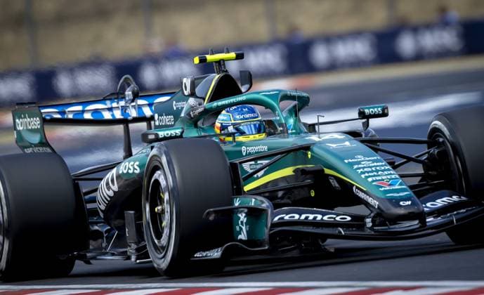 BUDAPEST - Fernando Alonso (Aston Martin) during the first free practice session at the Hungaroring ahead of the Hungarian Grand Prix. SANDER KONING ANP xVIxANPxSportx xxANPxIVx 564198132 originalFilename: 564198132.jpg