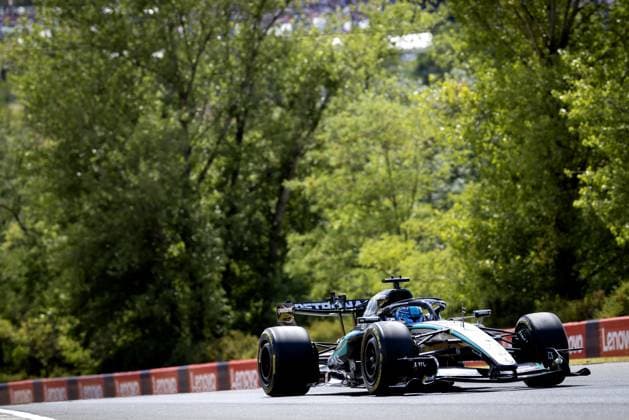 BUDAPEST - George Russell (Mercedes) during the first free practice session at the Hungaroring ahead of the Hungarian Grand Prix. SANDER KONING ANP xVIxANPxSportx xxANPxIVx 564198617 originalFilename: 564198617.jpg