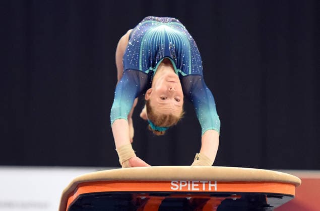 24.07.2026, xhbx, Turnen DM Finals 2026, Mehrkampf Frauen v.l. Aliya-Joilie Funk Sprung (DFL DFB REGULATIONS PROHIBIT ANY USE OF PHOTOGRAPHS as IMAGE SEQUENCES and or QUASI-VIDEO) Hannover *** July 24, 2026, xhbx, 2026 German Gymnastics Championships Finals, Women s All-Around, from left: Aliya Joilie Funk, Vault. DFL and DFB regulations prohibit any use of photographs as image sequences and or quasi-video. Hanover