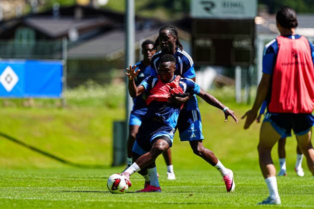 Patson Daka (Hamburger SV, 27), Jordan Torunarigha (Hamburgr SV, 25) AUT, Training Hamburger SV, Fussball, 1. Bundesliga, Saison 2026 2027, 24.07.2026 AUT, Training Hamburger SV, Fussball, 1. Bundesliga, Saison 2026 2027, 24.07.2026 Oberlängenfeld *** Patson Daka, Hamburger SV, 27; Jordan Torunarigha, Hamburger SV, 25 (AUT); Hamburger SV training; soccer; Bundesliga 1; 2026–2027 season; July 24, 2026 (AUT), Training: Hamburger SV, Soccer, Bundesliga 1, 2026–2027 Season, July 24, 2026, Oberlängenfeld Copyright: xEibner-Pressefoto MarcelxvonxFehrnx EP_MFN