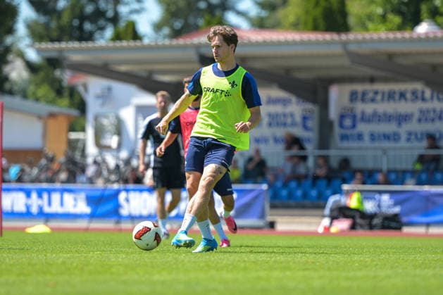 24.07.2026, Bad Wörishofen, Deutschland. 2. Bundesliga: Der SV Darmstadt 98 absolviert das Abschlusstraining im Sommertrainingslager vor dem Testspiel. Florian Kleinhansl (SV Darmstadt 98) *** July 24, 2026, Bad Wörishofen, Germany, 2. Bundesliga: SV Darmstadt 98 completes its final training session at summer training camp ahead of the friendly match. Florian Kleinhansl, SV Darmstadt 98