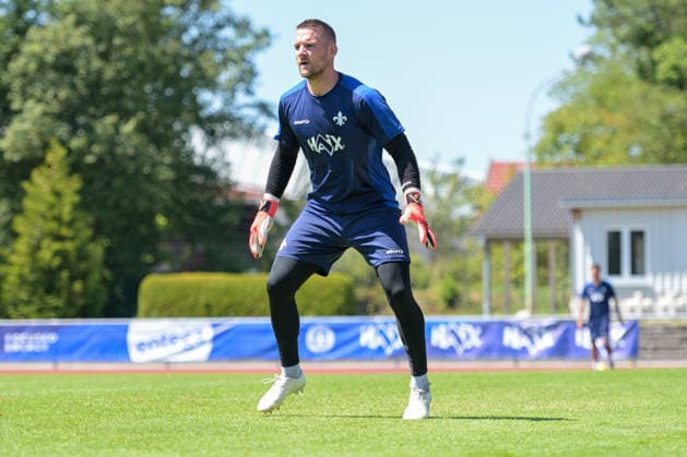 24.07.2026, Bad Wörishofen, Deutschland. 2. Bundesliga: Der SV Darmstadt 98 absolviert das Abschlusstraining im Sommertrainingslager vor dem Testspiel. Marcel Schuhen (SV Darmstadt 98) *** July 24, 2026, Bad Wörishofen, Germany, 2. Bundesliga: SV Darmstadt 98 completes its final training session at summer training camp ahead of the friendly match. Marcel Schuhen, SV Darmstadt 98