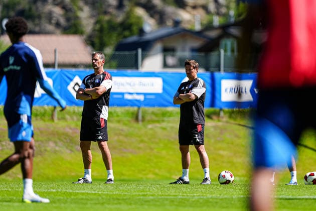 Jan Hasenkamp (Hamburger SV, Athletiktrainer), Merlin Polzin (Hamburger SV, Trainer) AUT, Training Hamburger SV, Fussball, 1. Bundesliga, Saison 2026 2027, 24.07.2026 AUT, Training Hamburger SV, Fussball, 1. Bundesliga, Saison 2026 2027, 24.07.2026 Oberlängenfeld *** Jan Hasenkamp, Hamburger SV, Strength and Conditioning Coach; Merlin Polzin, Hamburger SV, Coach (AUT); Hamburger SV Training, Soccer, Bundesliga 1, 2026–2027 Season, July 24, 2026, AUT, Training, Hamburger SV, Soccer, Bundesliga 1, 2026–2027 Season, July 24, 2026, Oberlängenfeld Copyright: xEibner-Pressefoto MarcelxvonxFehrnx EP_MFN