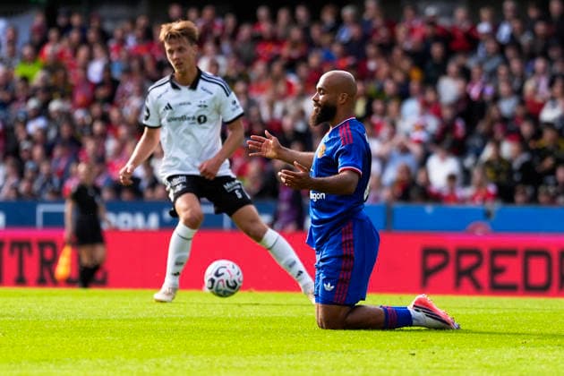 Rosenborg - Manchester United, ManU treningskamp 2026. Trondheim 20260724. Manchester Uniteds Bryan Mbeumo under treningskampen i fotball mellom Rosenborg og Manchester United pa Lerkendal stadion. Foto: Ole Martin Wold NTB Trondheim Norge EDITORIAL USE ONLY. RESTRICTED USE FOR BETTING COMPANIES Ref:_SPO5GhHt6tFWSI.jpg *** Rosenborg vs. Manchester United, friendly match 2026 Trondheim 20260724 Manchester United s Bryan Mbeumo during the soccer friendly between Rosenborg and Manchester United at Lerkendal Stadium Photo: Ole Martin Wold, NTB, Trondheim, Norway EDITORIAL USE ONLY RESTRICTED USE FOR BETTING COMPANIES  Copyright: xOlexMartinxWoldx xNTBx