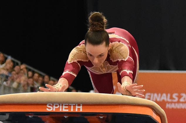 24.07.2026, xhbx, Turnen DM Finals 2026, Mehrkampf Frauen v.l. Pauline Schäfer-Betz (KTV Chemnitz) Sprung (DFL DFB REGULATIONS PROHIBIT ANY USE OF PHOTOGRAPHS as IMAGE SEQUENCES and or QUASI-VIDEO) Hannover *** July 24, 2026, xhbx, 2026 German Gymnastics Championships Finals, Women’s All-Around, Pauline Schäfer Betz, KTV Chemnitz, Vault. DFL and DFB regulations prohibit any use of photographs as image sequences and or quasi-video. Hanover