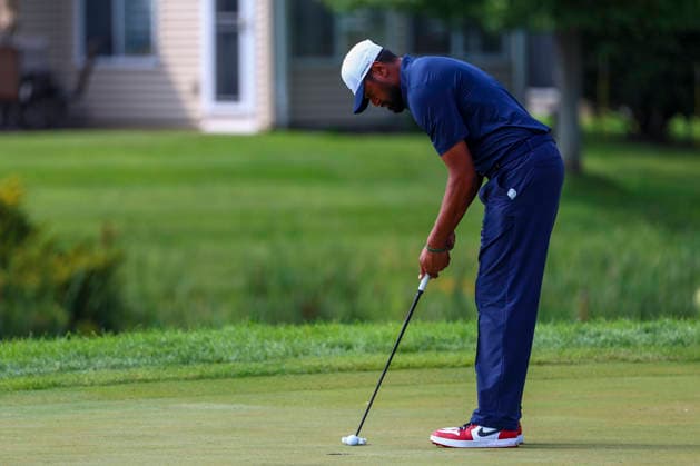 July 24, 2026, Blaine, Minnesota, United States: TONY FINAU putts at hole one. This is the second day of the at TPC Twin Cities in Blaine Minnesota. 2026 PGA, Golf Herren 3M Open - Day 2  - ZUMAt166 20260724_zsp_t166_069 Copyright: xMichaelxTurnerx