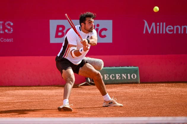 July 24, 2026, Lisbon, Lisbon, Portugal: ROMAN ANDRES BURRUCHAGA in action during the Quarter-finals at the Millennium Estoril Open ATP, Tennis Herren tennis tournament at Clube de Tenis do Estoril. Millennium Estoril Open 2026  - ZUMAr238 20260724_zip_r238_045 Copyright: xRicardoxRochax