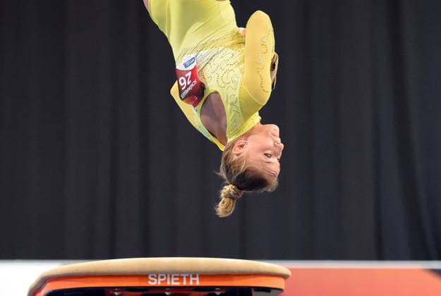 24.07.2026, xhbx, Turnen DM Finals 2026, Mehrkampf Frauen v.l. Karina Schönmaier (TuS 1861 Chemnitz-Altendorf) Sprung (DFL DFB REGULATIONS PROHIBIT ANY USE OF PHOTOGRAPHS as IMAGE SEQUENCES and or QUASI-VIDEO) Hannover *** July 24, 2026, xhbx, 2026 German Gymnastics Championships Finals, Women’s All-Around, left: Karina Schönmaier, TuS 1861 Chemnitz Altendorf, Vault. DFL and DFB regulations prohibit any use of photographs as image sequences and or quasi-video. Hanover