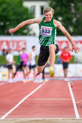 260724 Melker Manne, Ullevi FK, tävlar i herrarnas tresteg under dag 1 av friidrotts-SM den 24 juli 2026 i Uppsala. *** July 24, 2026: Melker Manne of Ullevi FK competes in the men s triple jump on Day 1 of the Swedish Track and Field Championships on July 24, 2026, in Uppsala  Copyright: ARONxBROMAN BB260724AM061