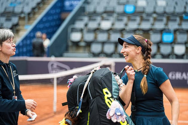 Tennis I Damen I Saison 2026 I MSC Hamburg Ladies Open WTA250 I 24.07.2026 Tamara Korpatsch (DEU) lacht nach dem Sieg gegen Anhelina Kalinina (UKR) *** Tennis I Women I 2026 Season I MSC Hamburg Ladies Open WTA250 I July 24, 2026 Tamara Korpatsch (GER) smiles after her victory over Anhelina Kalinina (UKR) Copyright: xLobeca Björn-OlexKehmx