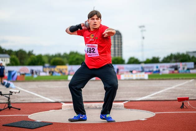 260724 Anton Pranjic, IF Göta Karlstad, tävlar i herrarnas kula under dag 1 av friidrotts-SM den 24 juli 2026 i Uppsala. *** July 24, 2026: Anton Pranjic of IF Göta Karlstad competes in the men’s shot put on Day 1 of the Swedish Track and Field Championships in Uppsala  Copyright: ARONxBROMAN BB260724AM077