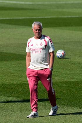 July 24, 2026, Valdebebas, Madrid, Spain: Jose Mourinho, head coach of Real Madrid, looks on during the Real Madrid training session held in collaboration with A.D. Alcorcon at Alfredo Di Stefano stadium on July 24, 2026, in Valdebebas, Madrid, Spain. Valdebebas Spain - ZUMAa181 20260724_zaa_a181_047 Copyright: xDennisxAgyemanx