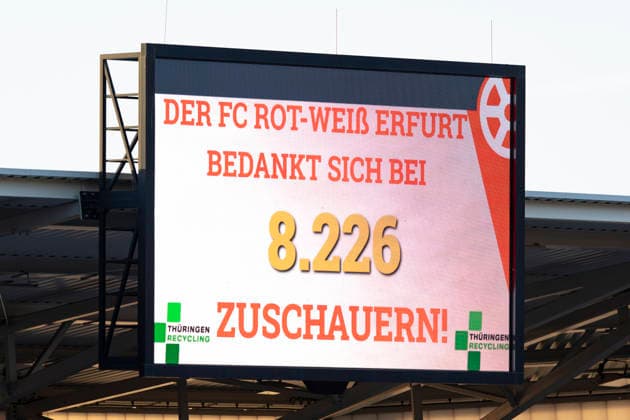 Regionalliga Nordost: FC Rot-Weiß Erfurt vs. BFC Dynamo; Erfurt; 24.07.2026 8226 Zuschauer Regionalliga Nordost: FC Rot-Weiß Erfurt vs. BFC Dynamo; Steigerwaldstadion Erfurt; 24.07.2026 *** Northeast Regional League: FC Rot Weiß Erfurt vs. BFC Dynamo Erfurt, July 24, 2026, 8,226 spectators; Northeast Regional League: FC Rot Weiß Erfurt vs. BFC Dynamo, Steigerwaldstadion, Erfurt, July 24, 2026 Copyright: xBEAUTIFULxSPORTS Duehringx