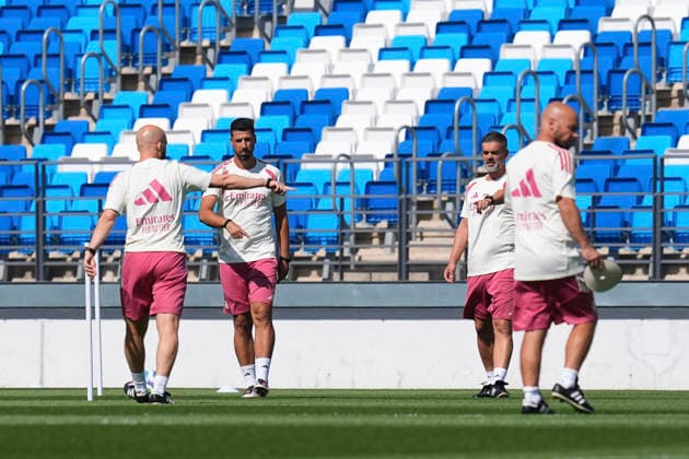 July 24, 2026, Valdebebas, Madrid, Spain: Sami Khedira looks on during the Real Madrid training session held in collaboration with A.D. Alcorcon at Alfredo Di Stefano stadium on July 24, 2026, in Valdebebas, Madrid, Spain. Valdebebas Spain - ZUMAa181 20260724_zaa_a181_098 Copyright: xDennisxAgyemanx