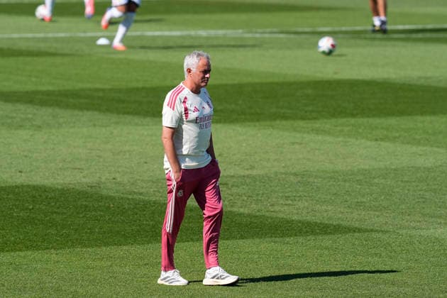 July 24, 2026, Valdebebas, Madrid, Spain: Jose Mourinho, head coach of Real Madrid, looks on during the Real Madrid training session held in collaboration with A.D. Alcorcon at Alfredo Di Stefano stadium on July 24, 2026, in Valdebebas, Madrid, Spain. Valdebebas Spain - ZUMAa181 20260724_zaa_a181_103 Copyright: xDennisxAgyemanx