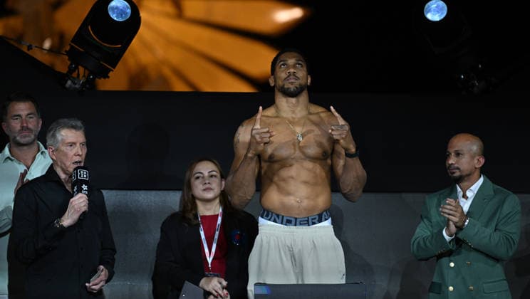 Anthony Joshua v Kristian Prenga: The Comeback Anthony Joshua v Kristian Prenga: The Comeback - Weigh In JEDDAH, SAUDI ARABIA - JULY 24: Kristian Prenga poses for a photo during the weight in ahead of his fight against Anthony Joshua on the The Comeback fight card at Jeddah Promenade on July 24, 2026 in Jeddah.