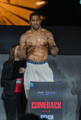 Anthony Joshua v Kristian Prenga: The Comeback Anthony Joshua v Kristian Prenga: The Comeback - Weigh In JEDDAH, SAUDI ARABIA - JULY 24: Kristian Prenga poses for a photo during the weight in ahead of his fight against Anthony Joshua on the The Comeback fight card at Jeddah Promenade on July 24, 2026 in Jeddah.