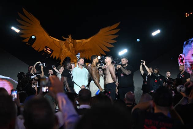 Anthony Joshua v Kristian Prenga: The Comeback Anthony Joshua v Kristian Prenga: The Comeback - Weigh In JEDDAH, SAUDI ARABIA - JULY 24: Kristian Prenga poses for a photo during the weight in ahead of his fight against Anthony Joshua on the The Comeback fight card at Jeddah Promenade on July 24, 2026 in Jeddah.