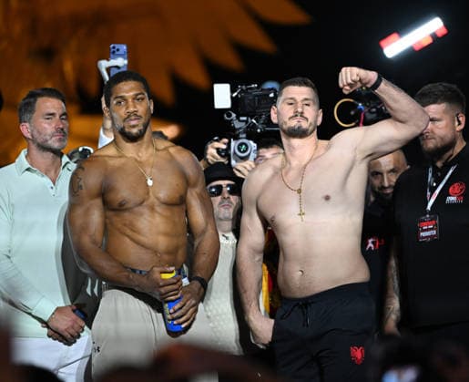 Anthony Joshua v Kristian Prenga: The Comeback Anthony Joshua v Kristian Prenga: The Comeback - Weigh In JEDDAH, SAUDI ARABIA - JULY 24: Kristian Prenga poses for a photo during the weight in ahead of his fight against Anthony Joshua on the The Comeback fight card at Jeddah Promenade on July 24, 2026 in Jeddah.