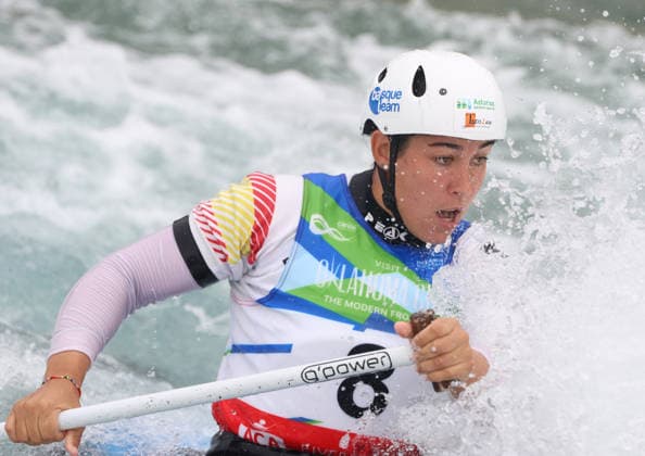 July 24, 2026, Oklahoma City, Oklahoma, USA: MIREN LAZKANO of Spain during Women s Canoe semifinal on 2026 ICF Canoe Slalom World Championships, Oklahoma City, USA. ICF Canoe Slalom World Championships 2026 - Miren Lazkano  - ZUMAc278 20260724_zsp_c278_038 Copyright: xMarcinxCholewinskix