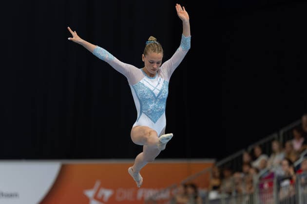 Deutsche Meisterschaften im Gerätturnen 2026, Mehrkampf Frauen Mia Reimann (TSV Jetzendorf). Deutsche Meisterschaften im Gerätturnen, Mehrkampf Frauen, am 24. Juli 2026 in der ZAG-Arena in Hannover., Hannover Niedersachsen Deutschland ZAG Arena *** 2026 German Artistic Gymnastics Championships, Women s All-Around: Mia Reimann, TSV Jetzendorf German Artistic Gymnastics Championships, Women s All-Around, on July 24, 2026, at the ZAG Arena in Hanover, Hanover, Lower Saxony, Germany ZAG Arena