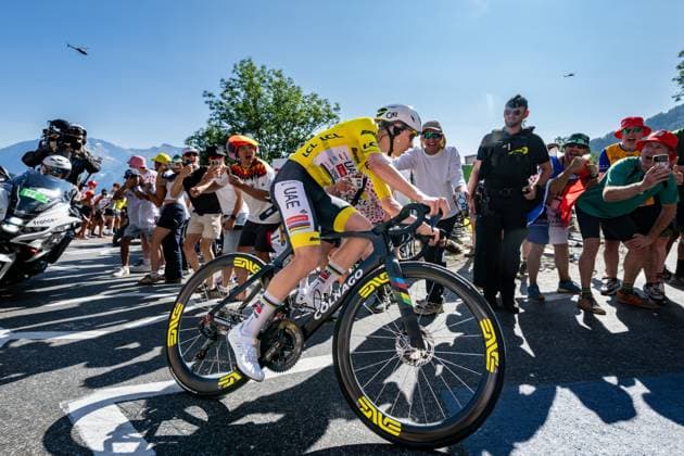 Slovenian Tadej Pogacar of UAE Team Emirates XRG pictured in action during stage 19 of the 2026 Tour de France cycling race, a stage of 125km from Gap to Alpe d Huez, on Friday 24 July 2026. The 113th edition of the Tour de France starts on Saturday 4 July in Barcelona, Spain, and will finish in Paris, France on the 26th of July. DAVIDxPINTENS  x181971325x