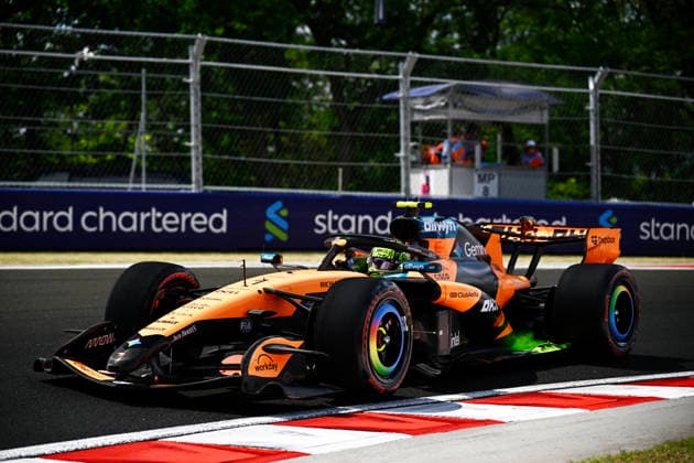 01 Lando Norris Of The Team Mclaren Mastercard F1 Team Mercedes Mcl40,In They Face The Practice Session,During Fia Formula One World Championship, WM, Weltmeisterschaft Gp Formula 1 Hungarian Grand Prix 2026 24 Jun, Budapest Hungary (Photo by Luca Barsali DeFodi Images) - *** 01 Lando Norris of the McLaren Mastercard F1 Team in the Mercedes MCL40 during the practice session at the 2026 FIA Formula One World Championship Hungarian Grand Prix on June 24 in Budapest, Hungary. Photo by Luca Barsali, DeFodi Images
