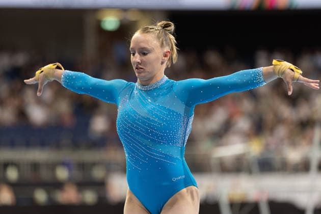 Deutsche Meisterschaften im Gerätturnen 2026, Mehrkampf Frauen Sonja Fischer (TSV 1888 Waging a. See). Deutsche Meisterschaften im Gerätturnen, Mehrkampf Frauen, am 24. Juli 2026 in der ZAG-Arena in Hannover., Hannover Niedersachsen Deutschland ZAG Arena *** 2026 German Artistic Gymnastics Championships, Women s All-Around: Sonja Fischer, TSV 1888 Waging a See German Artistic Gymnastics Championships, Women s All-Around, on July 24, 2026, at the ZAG Arena in Hanover, Hanover, Lower Saxony, Germany ZAG Arena