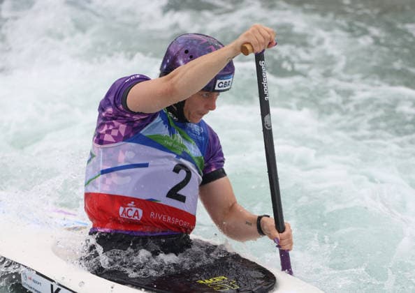 July 24, 2026, Oklahoma City, Oklahoma, USA: KIMBERLEY WOODS of Great Britain during Women s Canoe semifinal on 2026 ICF Canoe Slalom World Championships, Oklahoma City, USA. Oklahoma City USA - ZUMAc278 20260724_zsp_c278_066 Copyright: xMarcinxCholewinskix