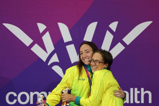 July 24, 2026, Glasgow, Scotland, Great Britain: LANI PALLISTER and JENNA FORRESTER of Australia during the Women s 400m Freestyle Ceremony of the Commonwealth Games Glasgow 2026 at the Tollcross International Swimming Centre in Glasgow, Scotland Glasgow Great Britain - ZUMAc179 20260724_zep_c179_408 Copyright: xMickaelxChavetx