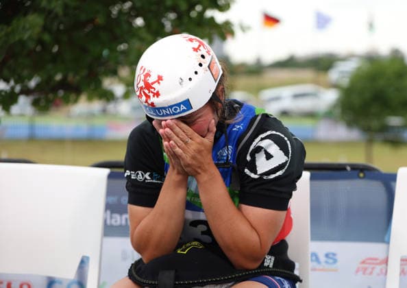 July 24, 2026, Oklahoma City, Oklahoma, USA: TEREZA KNEBLOVA of Czech Republic gold medalist of Women s Canoe on 2026 ICF Canoe Slalom World Championships, Oklahoma City, USA. Oklahoma City USA - ZUMAc278 20260724_zsp_c278_082 Copyright: xMarcinxCholewinskix
