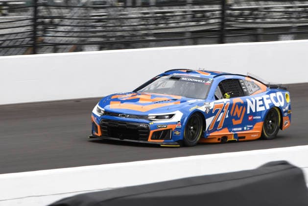 INDIANAPOLIS, IN - JULY 24: Michael McDowell (71) Spire Motorsports Chevrolet ZL1 makes a lap in NASCAR, Motorsport, USA Cup Series Brickyard 400 practice on Friday, July 24, 2026, at the Indianapolis Motor Speedway in Speedway, Indiana. (Photo by David Allio Icon Sportswire) AUTO: JUL 24 NASCAR Cup Series Brickyard 400 EDITORIAL USE ONLY Icon95126072441