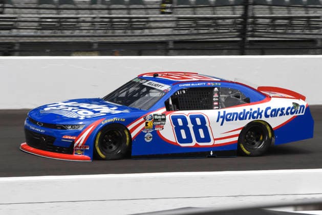 INDIANAPOLIS, IN - JULY 24: Chase Elliott (88) JR Motorsports (JRM) Chevrolet SS makes a lap in NASCAR, Motorsport, USA O™Reilly Auto Parts Series Pennzoil 250 practice on Friday, July 24, 2026, at the Indianapolis Motor Speedway in Speedway, Indiana. (Photo by David Allio Icon Sportswire) AUTO: JUL 24 NASCAR O™Reilly Auto Parts Series Pennzoil 250 EDITORIAL USE ONLY Icon95126072413