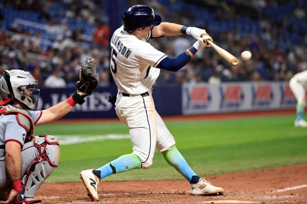 July 24, 2026, St. Petersburg, Florida, USA: Tampa Bay Rays shortstop Ben Williamson (15) flies out to Cleveland Guardians right fielder Angel MartoÂ­nez (1) during an MLB, Baseball Herren, USA game on July 24, 2026 at Tropicana Field. The Rays beat the Guardians 11-3. St. Petersburg USA - ZUMAh180 20260724_zsp_h180_061 Copyright: xKimxHukarix