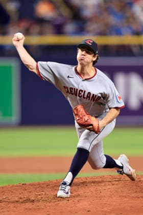 July 24, 2026, St. Petersburg, Florida, USA: Cleveland Guardians pitcher Matt Festa (52) delivers a pitch during an MLB, Baseball Herren, USA game against the Tampa Bay Rays on July 24, 2026 at Tropicana Field. The Rays beat the Guardians 11-3. St. Petersburg USA - ZUMAh180 20260724_zsp_h180_078 Copyright: xKimxHukarix
