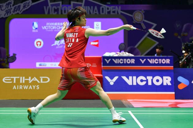 CHANGZHOU, CHINA - JULY 25: Wang Zhiyi of China competes in the Women s Singles Semifinal match against Akane Yamaguchi of Japan on day 5 of the China Open 2026 at Changzhou Olympic Sports Center Gymnasium on July 25, 2026 in Changzhou, Jiangsu Province of China.  Copyright: xVCGx 111656312565