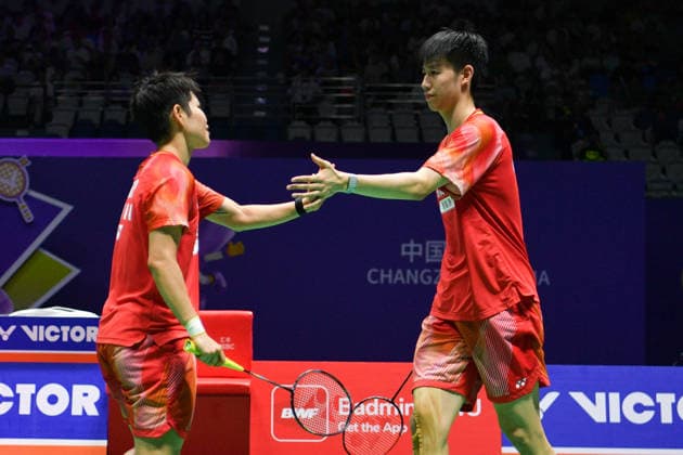 CHANGZHOU, CHINA - JULY 25: Feng Yanzhe and Huang Dongping of China react in the Mixed Doubles Semifinal match against Thom Gicquel and Delphine Delrue of France on day 5 of the China Open 2026 at Changzhou Olympic Sports Center Gymnasium on July 25, 2026 in Changzhou, Jiangsu Province of China.  Copyright: xVCGx 111656315858