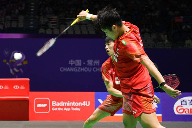 CHANGZHOU, CHINA - JULY 25: Feng Yanzhe and Huang Dongping of China compete in the Mixed Doubles Semifinal match against Thom Gicquel and Delphine Delrue of France on day 5 of the China Open 2026 at Changzhou Olympic Sports Center Gymnasium on July 25, 2026 in Changzhou, Jiangsu Province of China.  Copyright: xVCGx 111656315850
