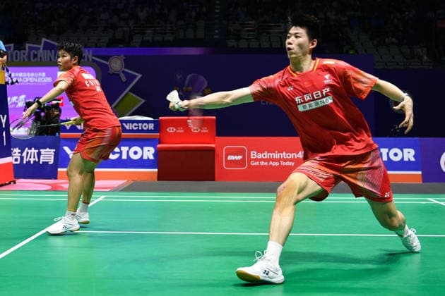 CHANGZHOU, CHINA - JULY 25: Feng Yanzhe and Huang Dongping of China compete in the Mixed Doubles Semifinal match against Thom Gicquel and Delphine Delrue of France on day 5 of the China Open 2026 at Changzhou Olympic Sports Center Gymnasium on July 25, 2026 in Changzhou, Jiangsu Province of China.  Copyright: xVCGx 111656315848