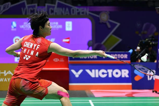 CHANGZHOU, CHINA - JULY 25: Chen Yufei of China competes in the Women s Singles Semifinal match against Tomoka Miyazaki of Japan on day 5 of the China Open 2026 at Changzhou Olympic Sports Center Gymnasium on July 25, 2026 in Changzhou, Jiangsu Province of China.  Copyright: xVCGx 111656325086